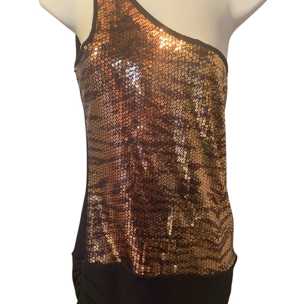 Yala Bronze Sequin One-Shoulder Tank Top